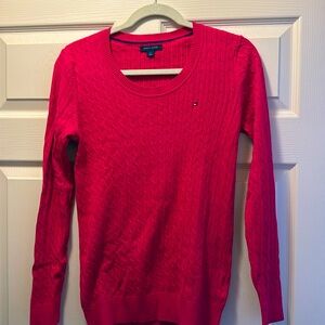 Tommy Hilfiger pink knit sweater.
